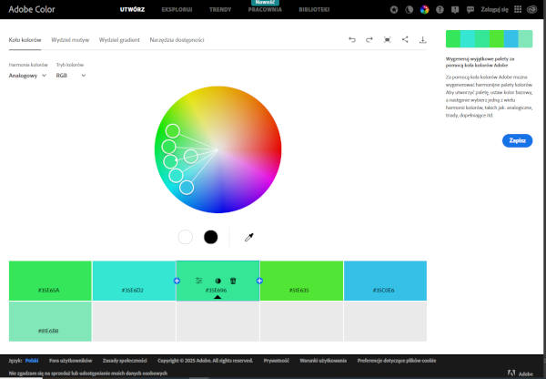 Adobe Color - dobór koloru do strony
