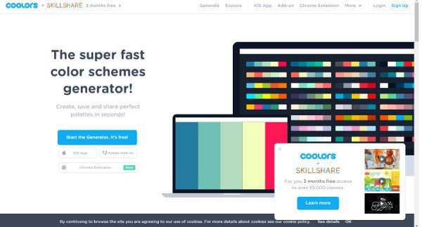 Coolors.co do doboru koloru na stronę