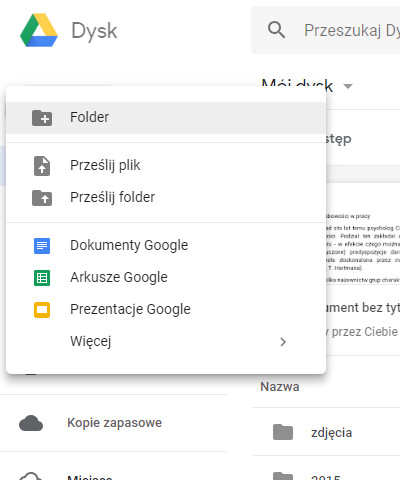 przykładowe aplikacje dostępne w Google