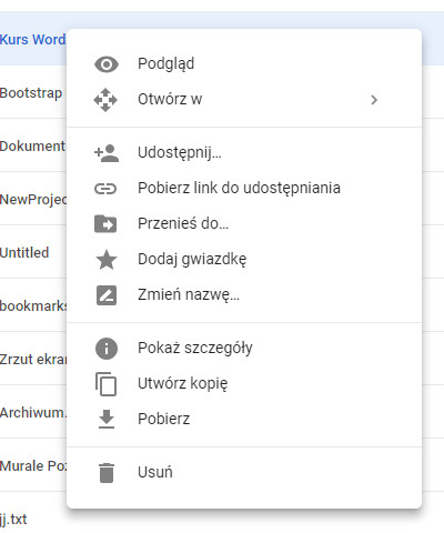 Pobieranie plików z dysku Google