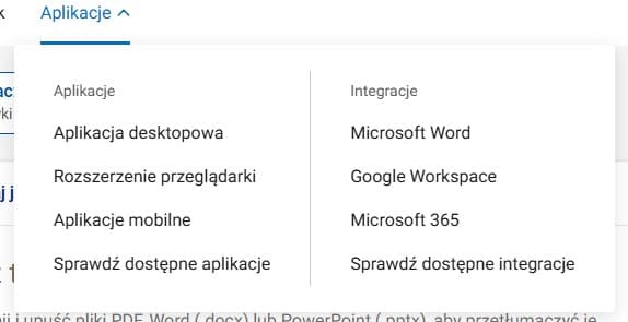 DeepL tłumaczenie tekstu