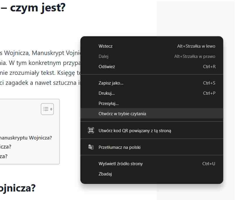 Jak włączyć tryb czytania w Chrome  na komputerze