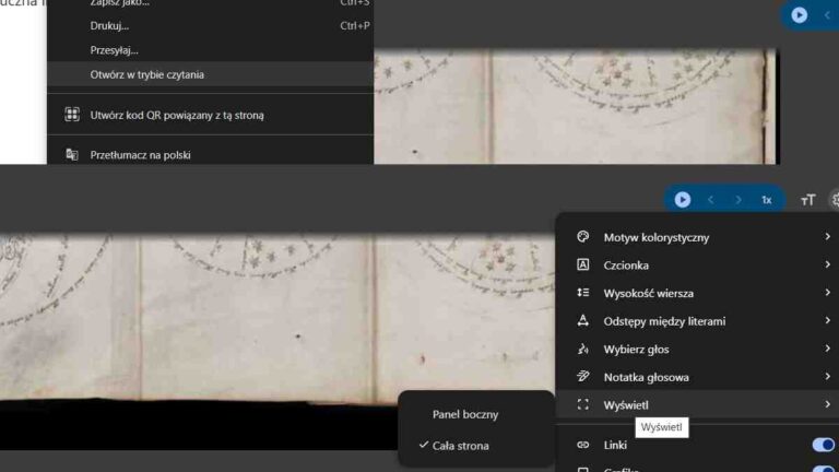 tryb czytania w Google Chrome